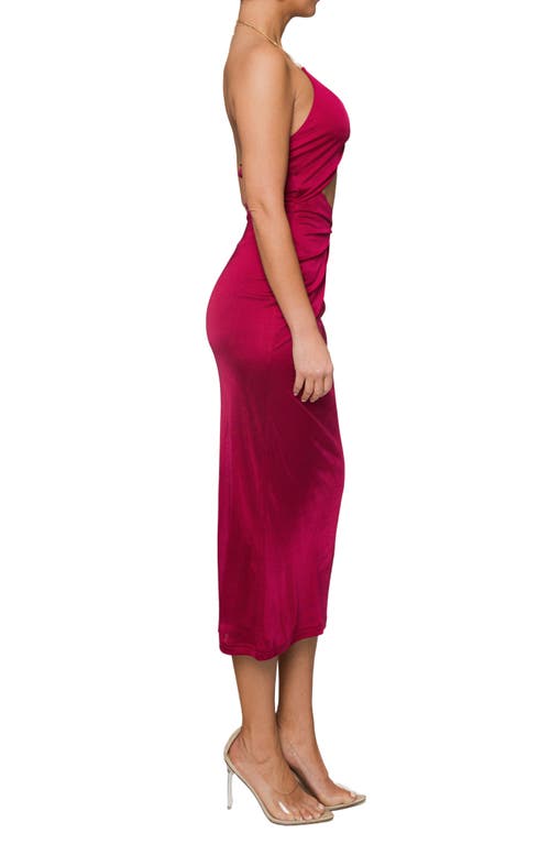 Jluxlabel Cutout Chain Halter Midi Dress In Pink