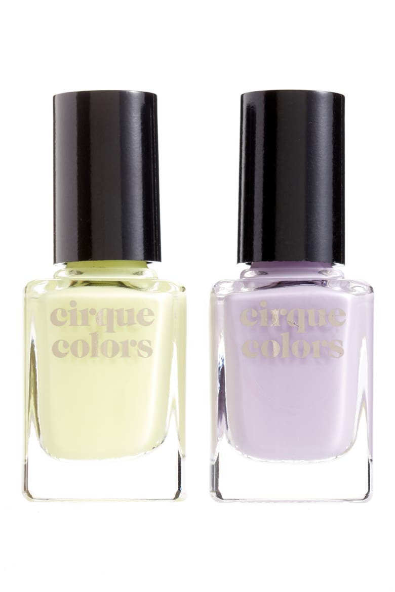 Creme Duo A Fiori & Trompe l'Oeil Nail Polish, Main, color, PURPLE/ GREEN