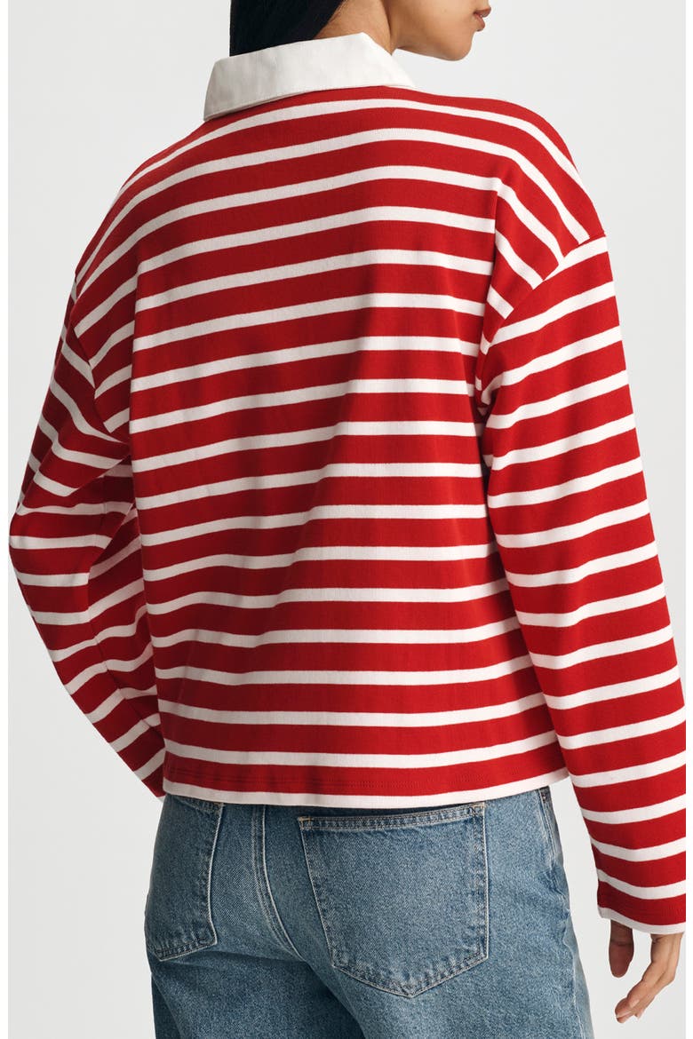 Stripe Polo Shirt, Alternate, color, EQUESTRIAN RED STRIPE