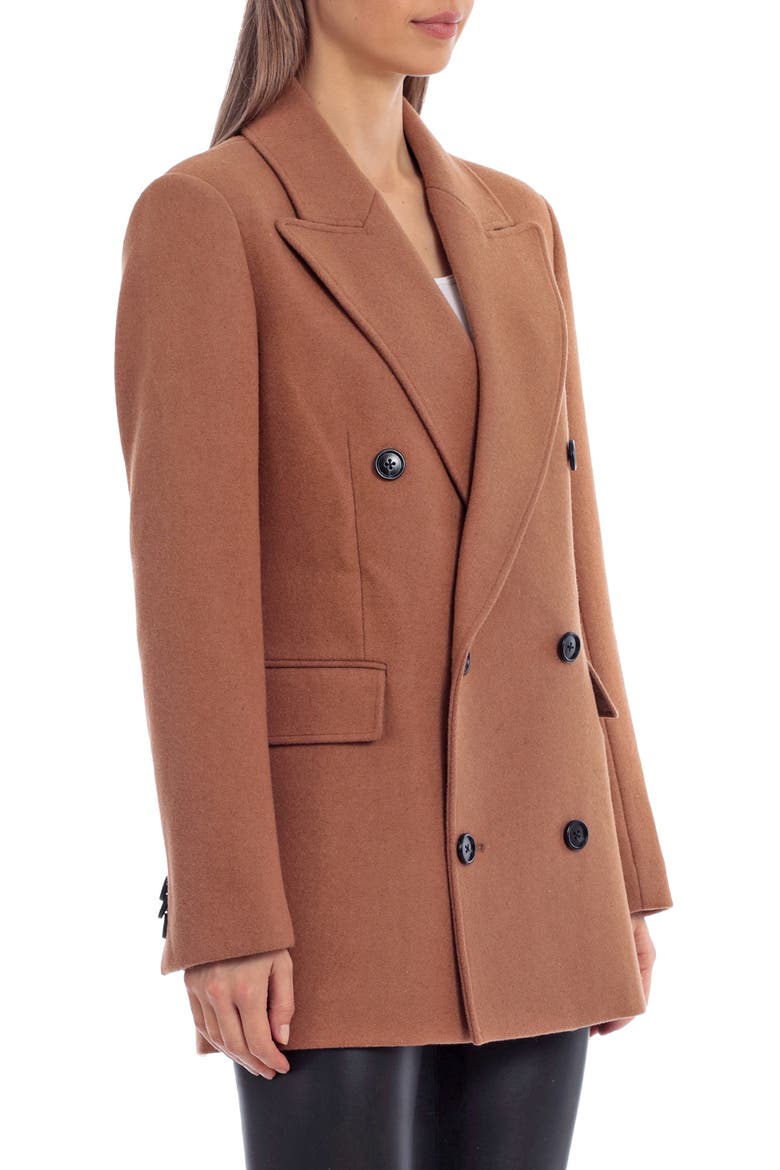 Tailored Double Breasted Coat, Alternate, color, MINK TWILL