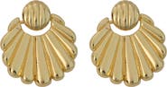 Panacea Scalloped Door Knocker Drop Earrings