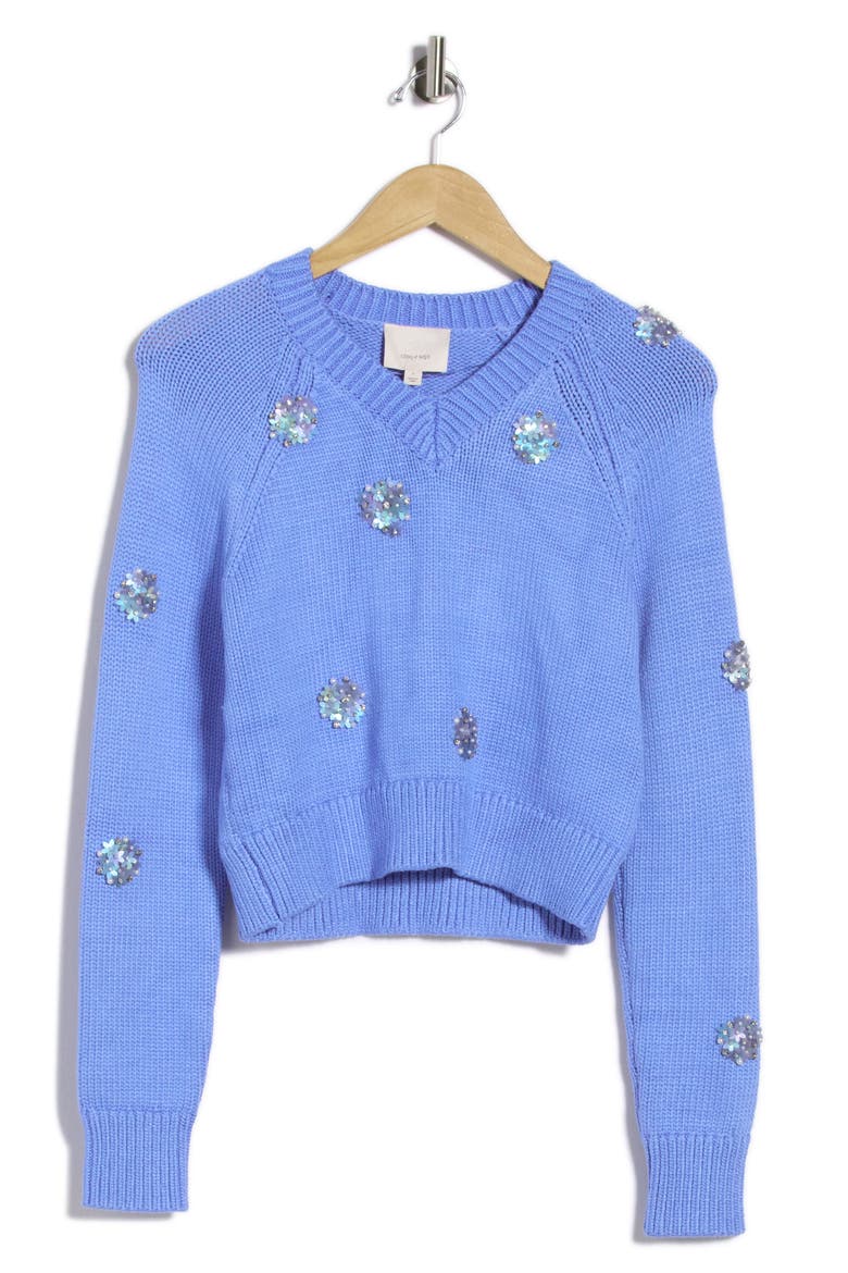 Bree Mini Sparkle Dot Sweater, Main, color, COBALT WAVE
