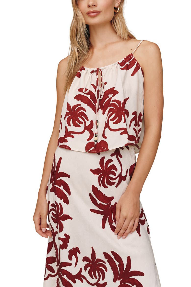 Tie Front Camisole, Main, color, ISLAND DAMASK PRINT