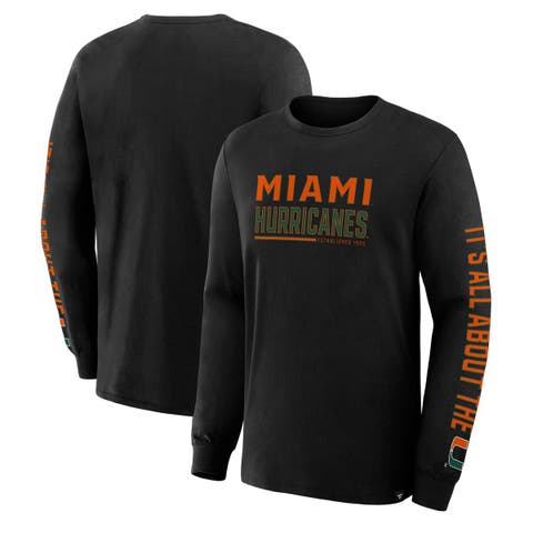 Men's Fanatics Black Miami Hurricanes Quad Fuel The Fire Long Sleeve T-Shirt