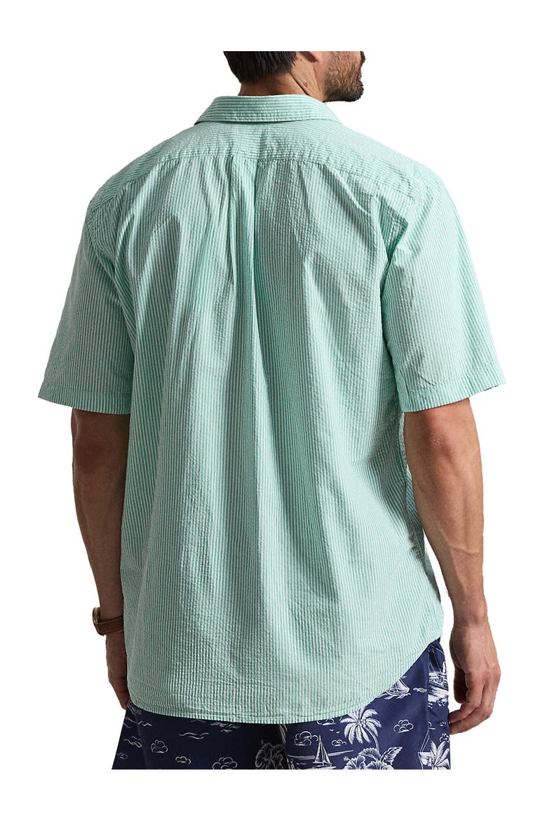 Big & Tall Seersucker Stripe Sport Shirt, Alternate, color, KEYWEST GREEN WHITE