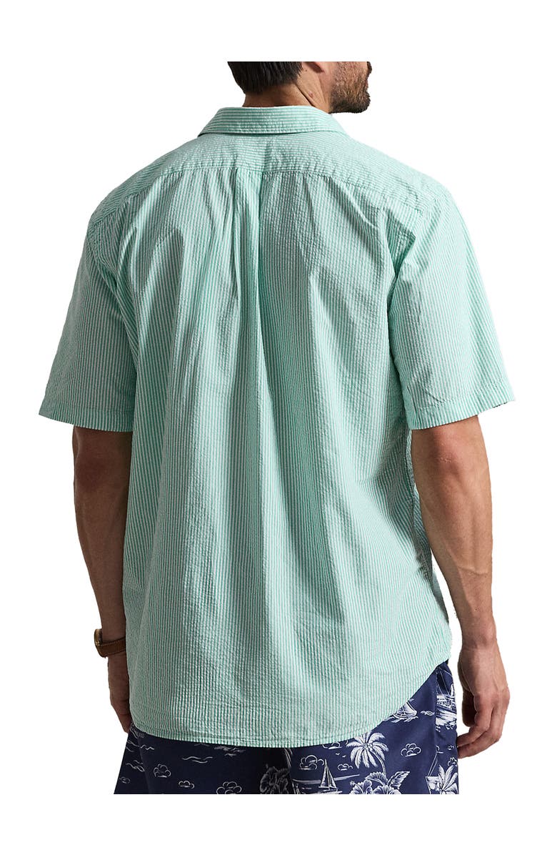 Polo Ralph Lauren Big & Tall Seersucker Stripe Sport Shirt, Alternate, color, Keywest Green White
