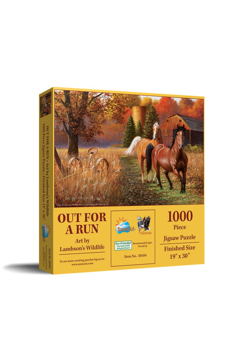 Sunsout Out for a Run 1000 piece Jigsaw Puzzle for Adults, Main, color, Multicolor
