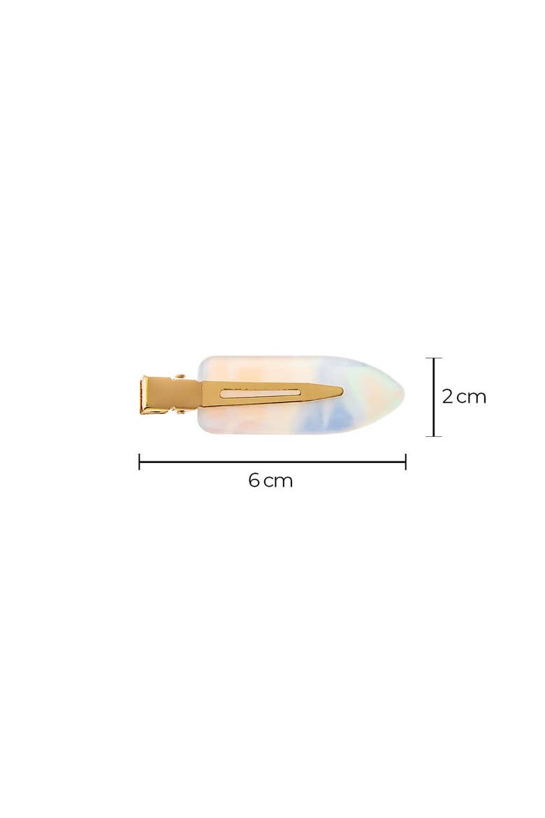 Pearlescent Creaseless Clip Set, Alternate, color, White