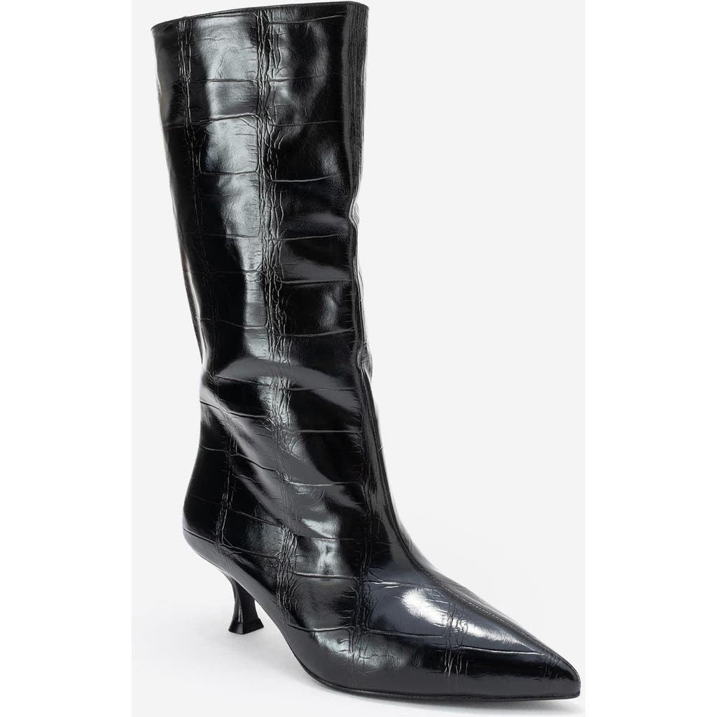 Prologue Shoes Crow Embossed Pointed Toe Boot In Multi