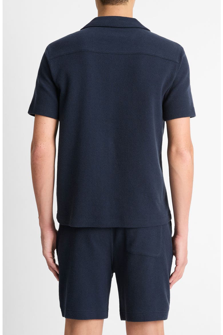 Bouclé Knit Short Sleeve Camp Shirt, Alternate, color, COASTAL BLUE