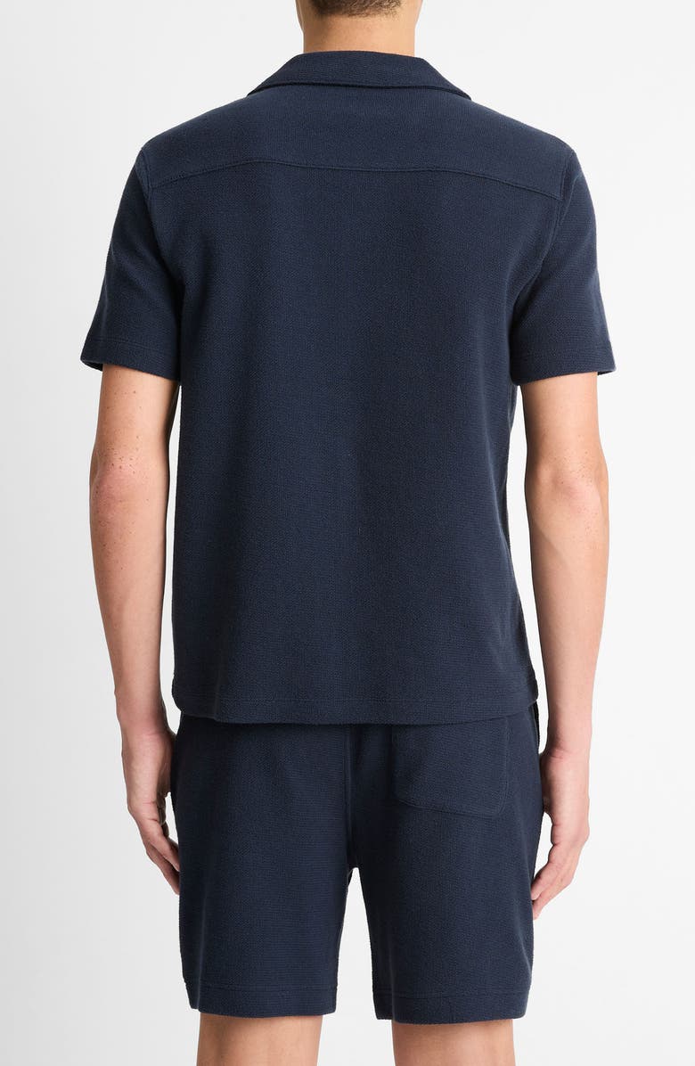 Vince Bouclé Knit Short Sleeve Camp Shirt, Alternate, color, Coastal Blue