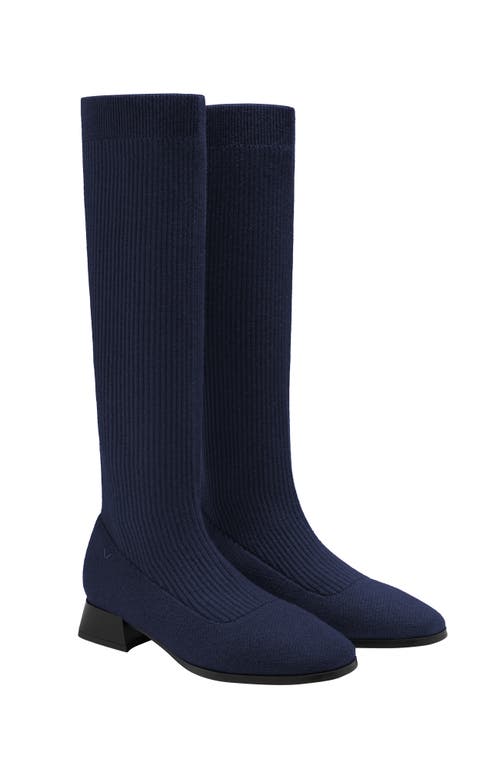 Vivaia Tara Pro Square-toe Water Repellent Wool Knee-high Boots In Blue