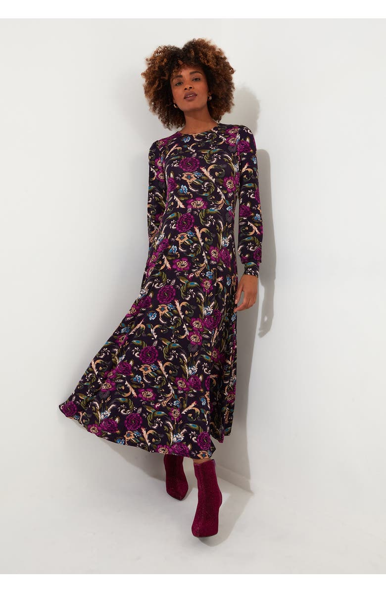 Joe Browns Stretch Knit A-Line Midi Dress, Main, color, Vintage Bouquet Floral