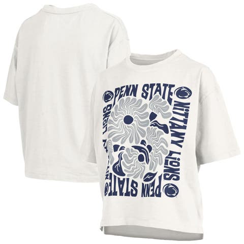 Women's Pressbox White Penn State Nittany Lions Elena Oversized Slub T-Shirt