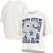 PRESSBOX Women's Pressbox  White Penn State Nittany Lions Elena Oversized Slub T-Shirt