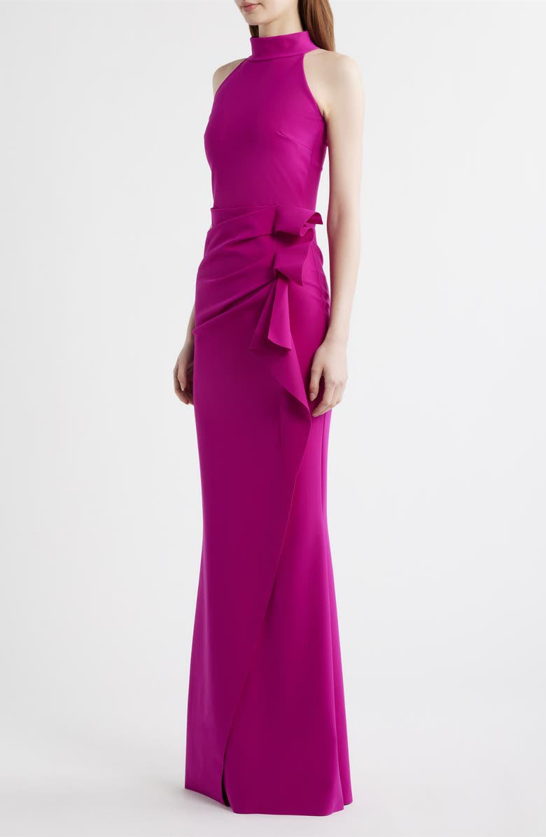 Chiara Boni La Petite Robe Gudrum High Neck Trumpet Gown, Alternate, color, Cyclamen