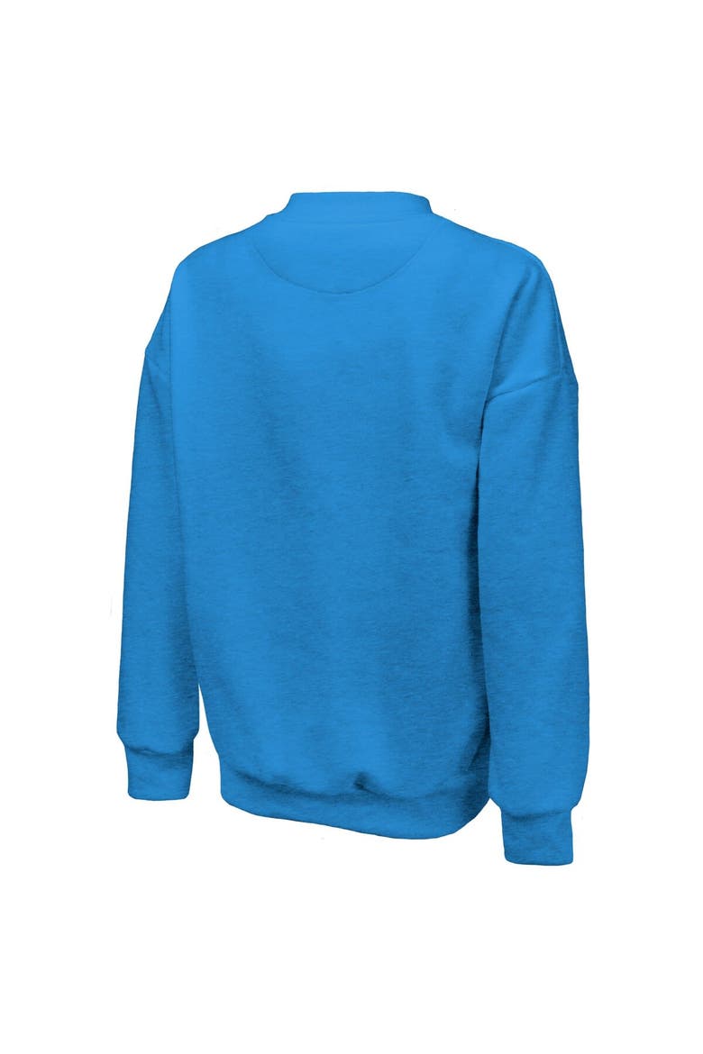 Women's Majestic Threads Blue Oklahoma City Thunder Classic Tri-Blend Pullover Sweatshirt, Alternate, color, Blue