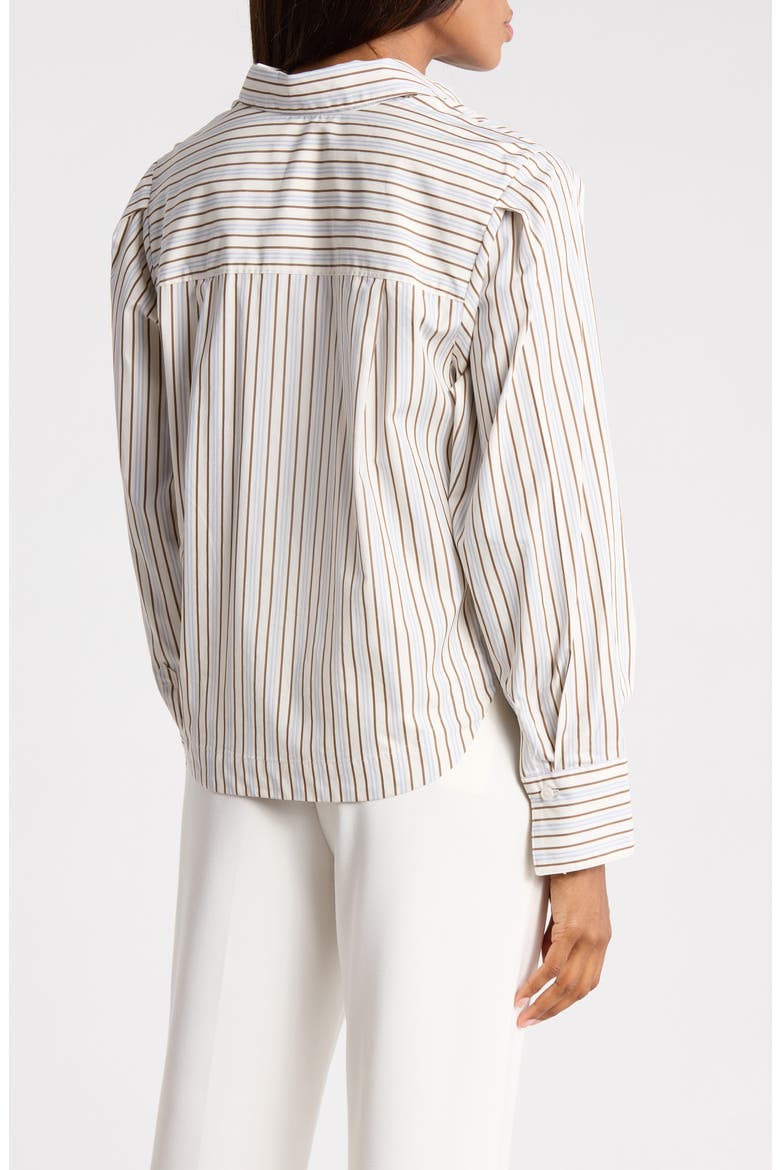Estrella Striped Button-Up Shirt, Alternate, color, IVORY/ BLUE STRIPE