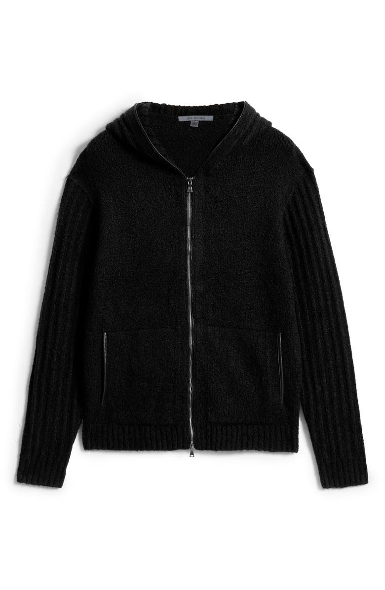 John Varvatos Catherine Hooded Cashmere Zip Cardigan, Alternate, color, 