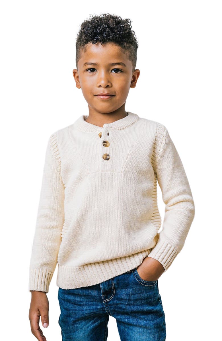 Hope & Henry Baby Boys' Henley Sweater with Rib Details, Infant, Main, color, 
