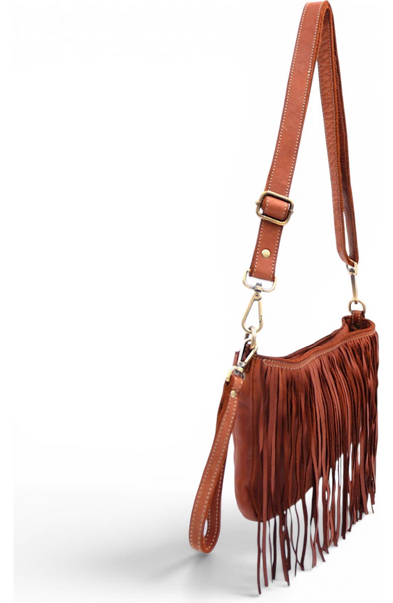 Bolsa Nova Handbags Fringe Crossbody, Alternate, color, Cognac