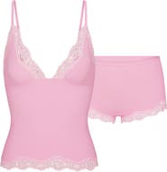 SKIMS Fits Everybody Lace Trim Crop Camisole & Shorts Pajamas