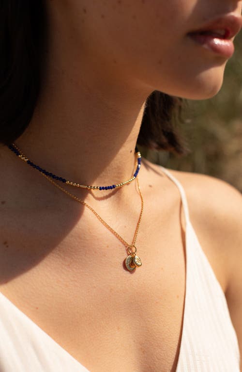Estella Bartlett Faceted Lapis Beaded Necklace In Gold