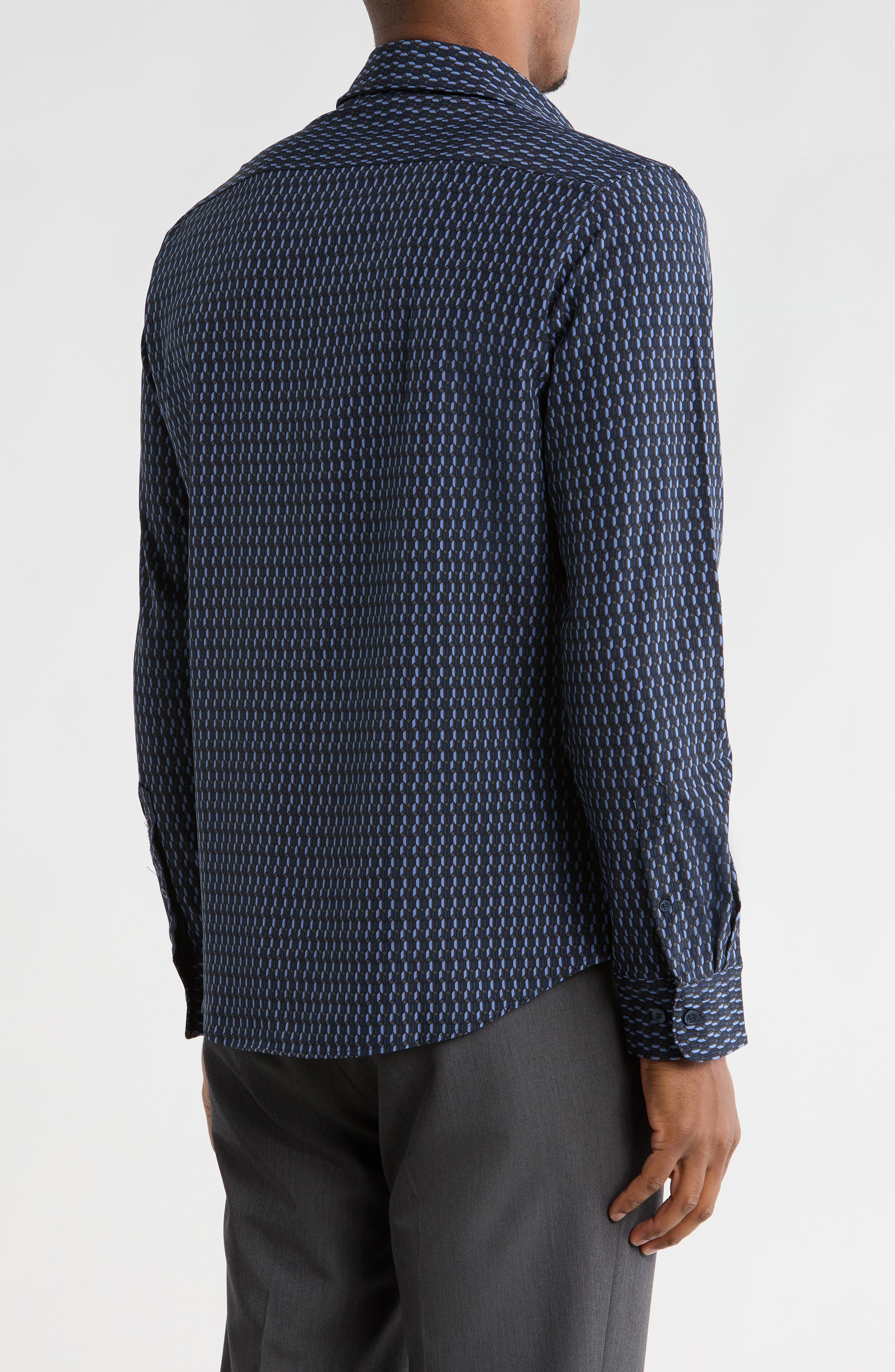 Geo Performance Long Sleeve Button-Up Shirt - image 2