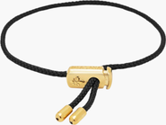 Nialaya Black String Adjustable Gold Lock Bracelet
