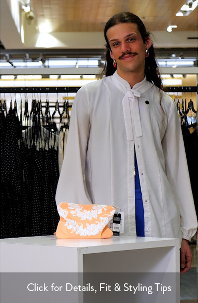 Small Plumeria Lei Water Resistant Zip Pouch, sales video thumbnail