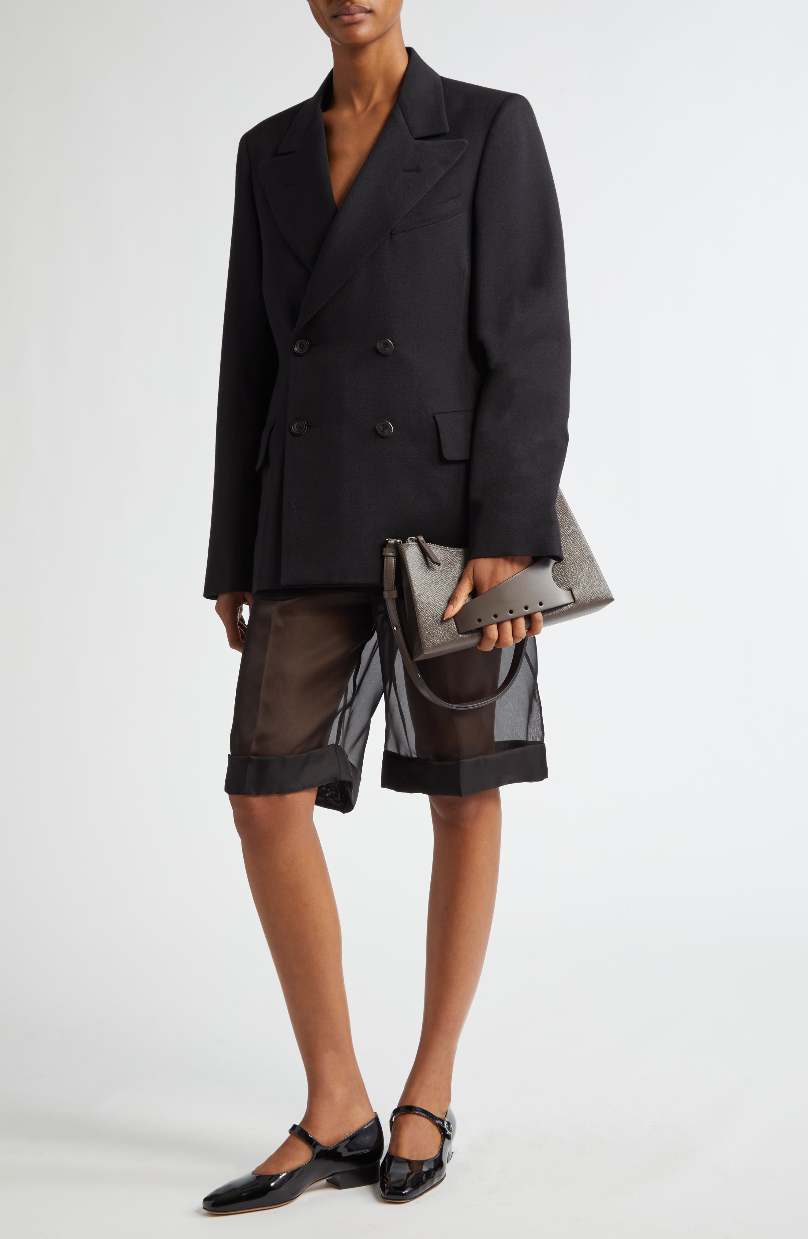 Small Snatched Leather Shoulder Bag, Alternate, color, ELEPHANT