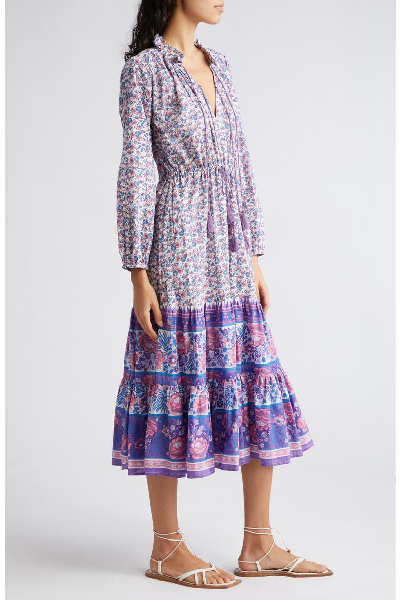 Astrid Floral Long Sleeve Cotton Dress, Alternate, color, BLUEBELL