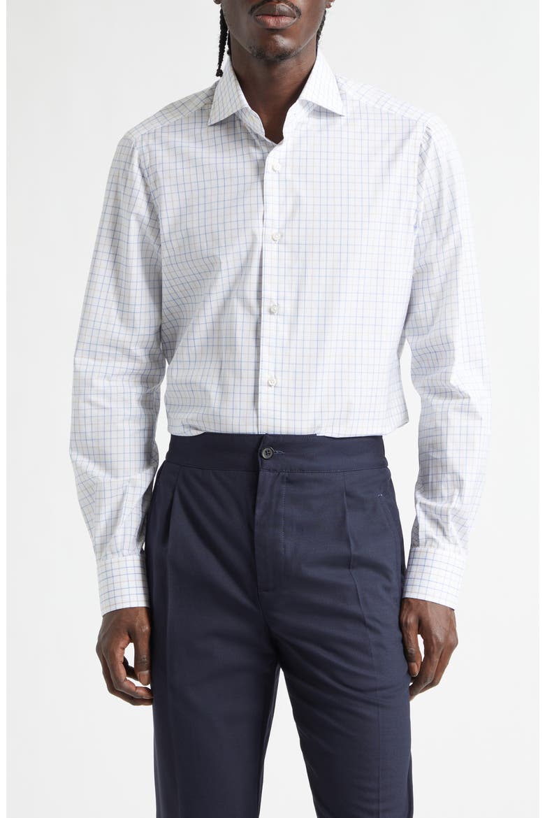 Check Button-Up Shirt, Main, color, WHITE MULTI
