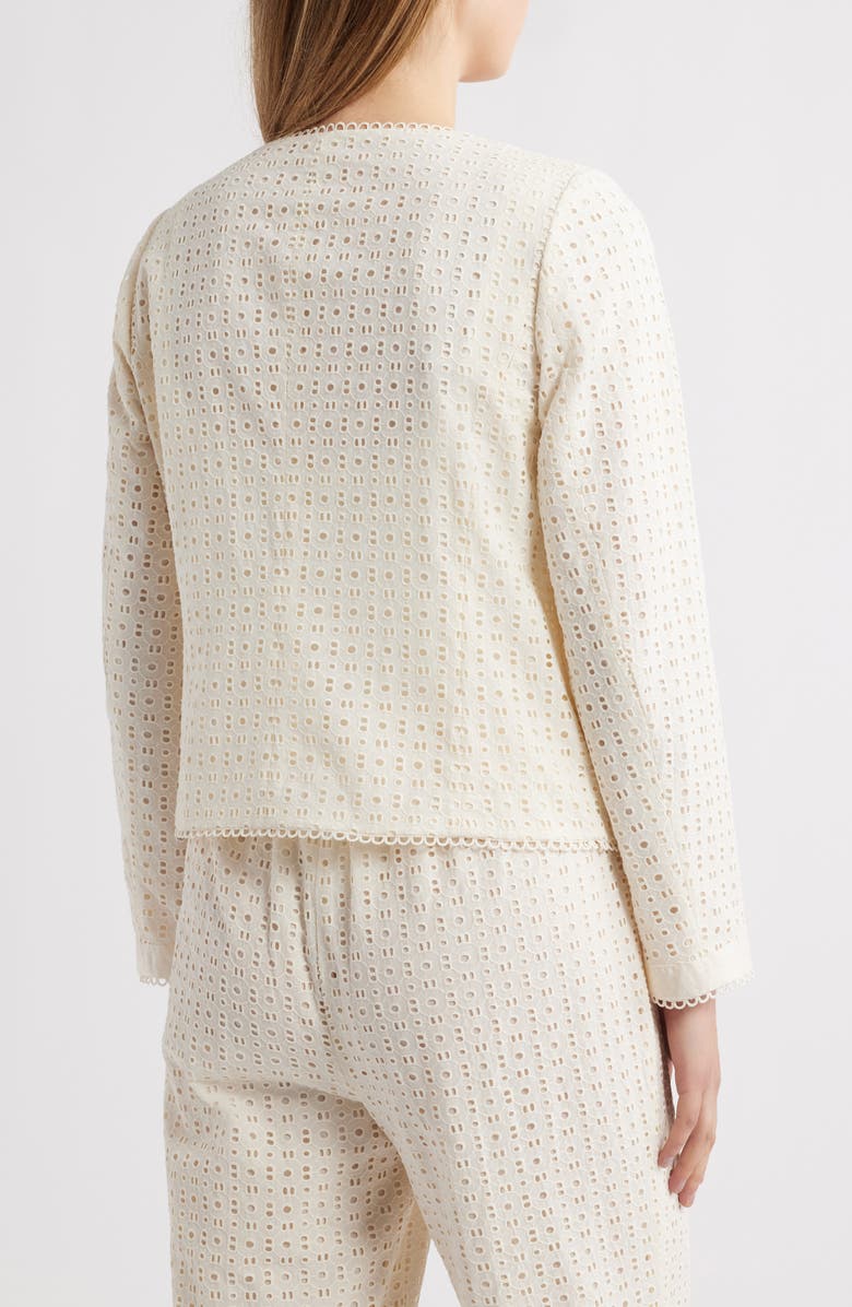 Anne Klein Cotton Eyelet Jacket, Alternate, color, 