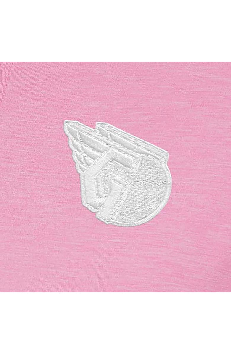 ANTIGUA Women's Antigua Pink Cleveland Guardians Mentor Quarter-Zip Pullover Top, Alternate, color,