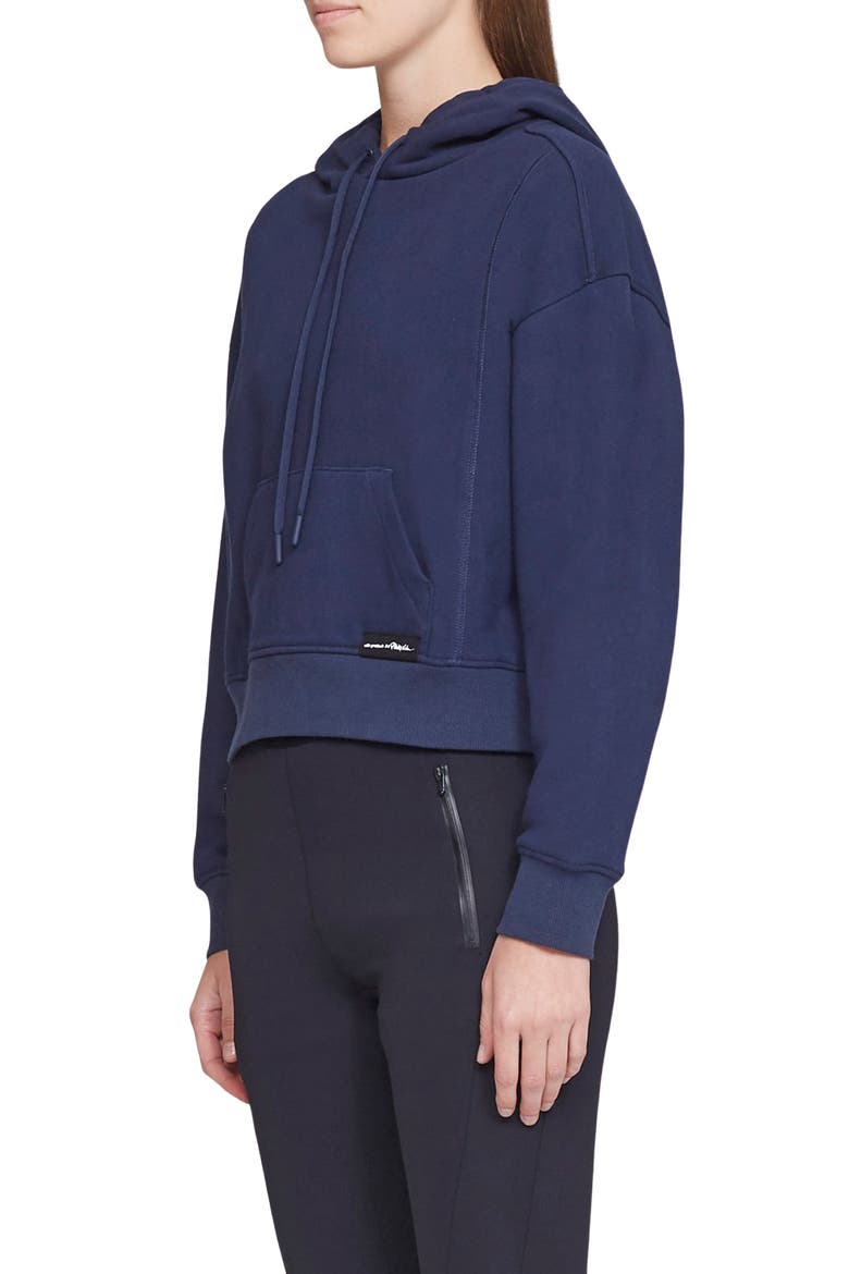 Don't Sweat It Crop Hoodie, Alternate, color, NAVY