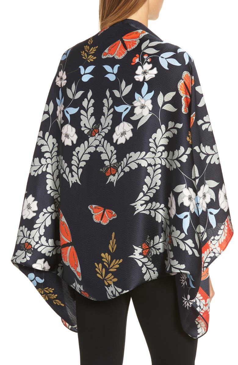 Ted Baker London Kyoto Gardens Silk Cape Scarf, Alternate, color, 