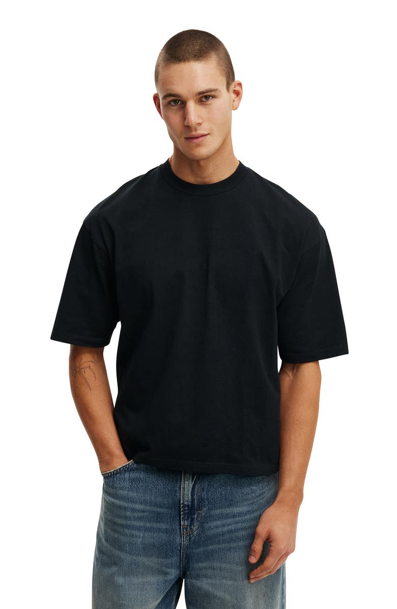 Cotton On Men's Cropped Fit T-Shirt, Main, color, Black
