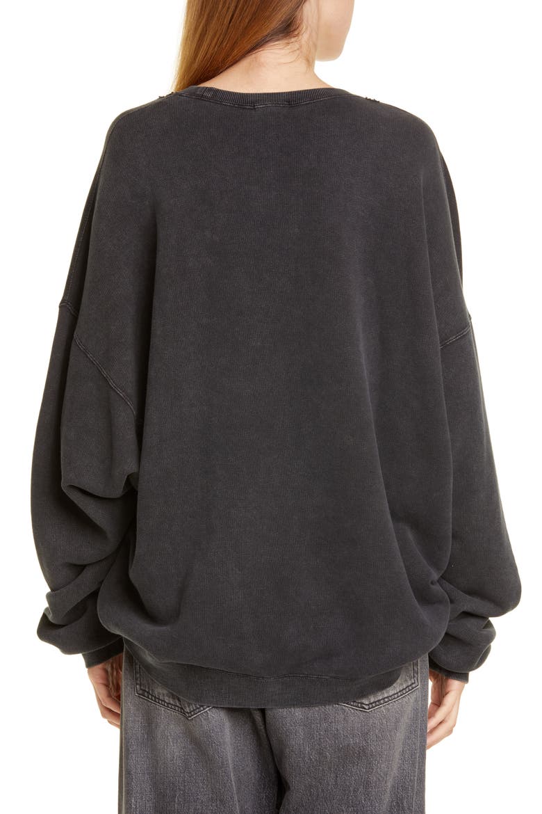 Bearhead Crest Graphic Sweatshirt, Alternate, color, ACID BLACK