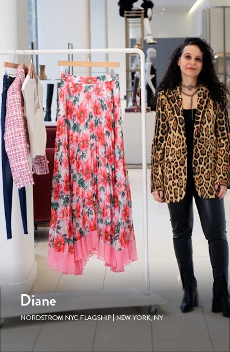 Katz Floral Sunburst Pleated Maxi Skirt, sales video thumbnail