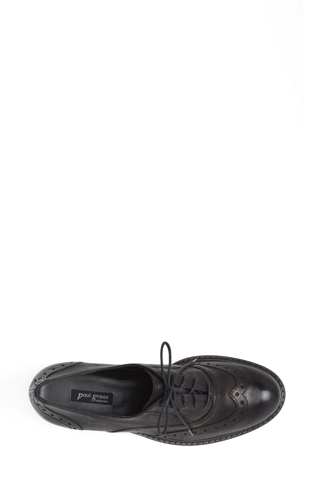 'Addly' Wingtip Lace-Up, Alternate, color, BLACK CALF