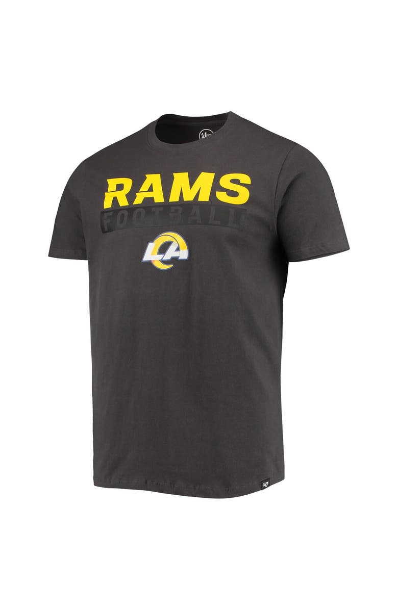 '47 Men's '47 Charcoal Los Angeles Rams Dark Ops Super Rival T-Shirt, Alternate, color, Charcoal