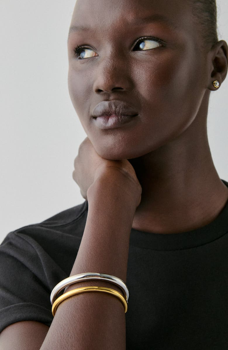 Kate Spade New York mixed metal cuff bracelet, Alternate, color, Silver Gold