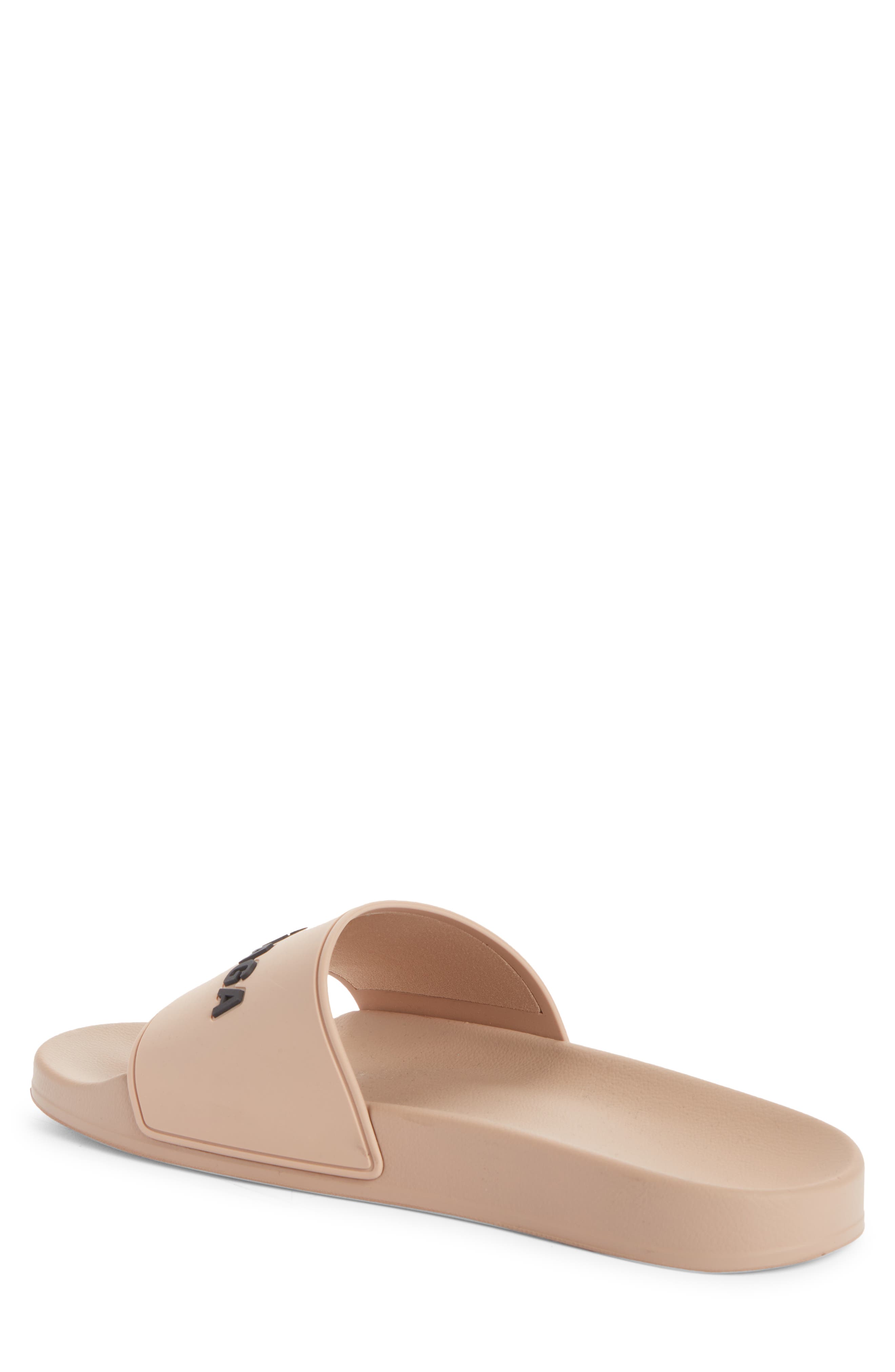 Logo Slide Sandal, Alternate, color, BEIGE/ BLACK
