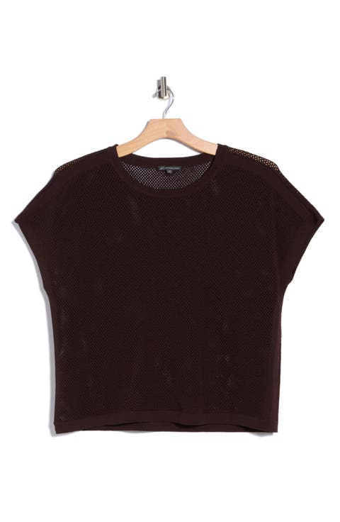Open Stitch Short Sleeve Sweater