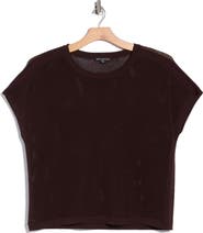 Adrianna Papell Open Stitch Short Sleeve Sweater