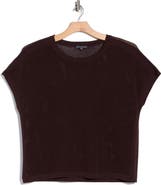 Adrianna Papell Open Stitch Short Sleeve Sweater