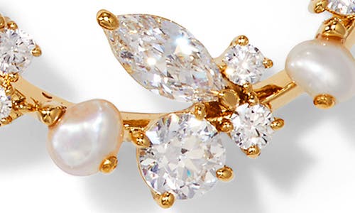 NADRI NADRI RAVISH CRYSTAL & PEARL FRONTAL HOOP EARRINGS 