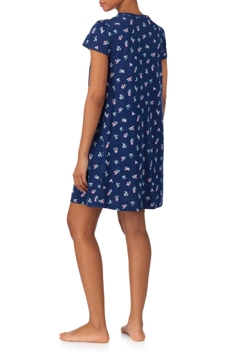 Lauren Ralph Lauren Short Sleeve Ruffle V-Neck Nightgown, Alternate, color, 