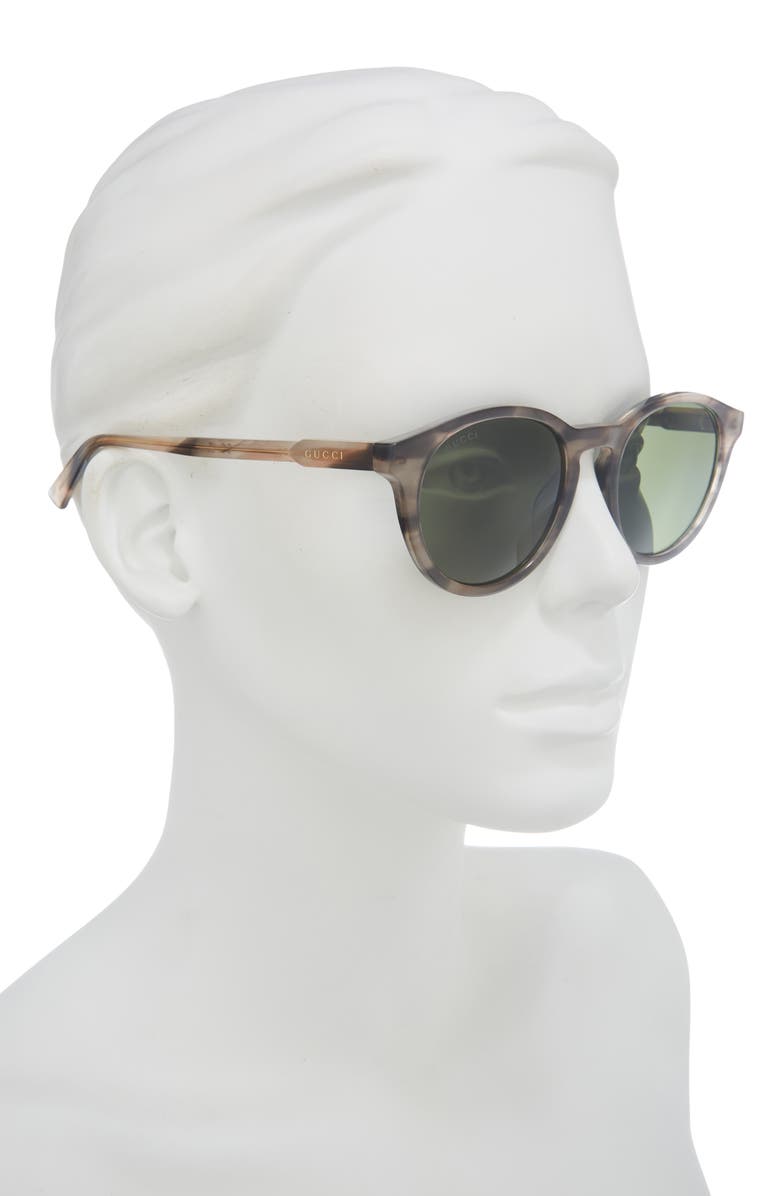 Gucci 52mm Round Sunglasses, Alternate, color, Havana Havana Green
